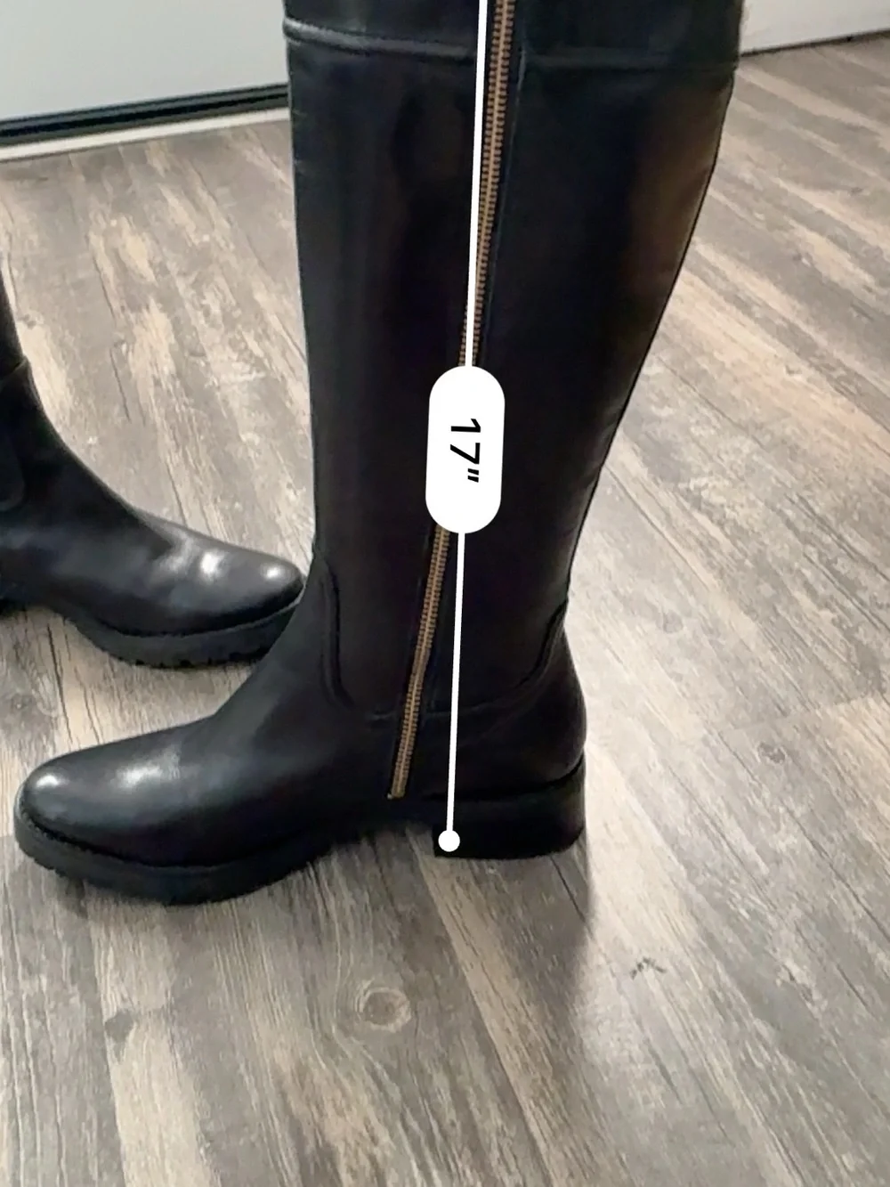 Michael Kors Black Leather MK-Emblem Knee-High Riding Boots